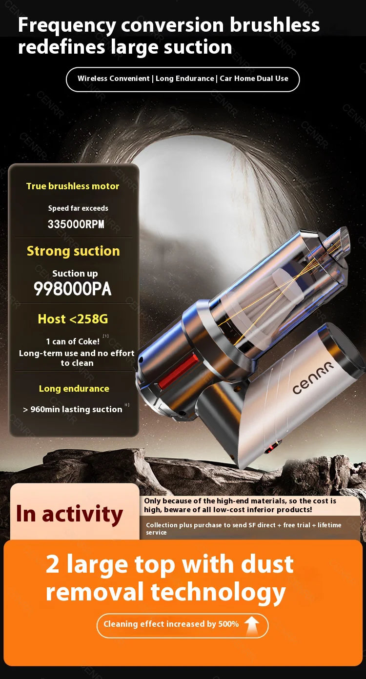 CENRR Car Vacuum Cleaner Mini 998000PA Powerful Cordless Portable Vacuum Cleaner for Home Appliance Handheld Blower Car Cleaner