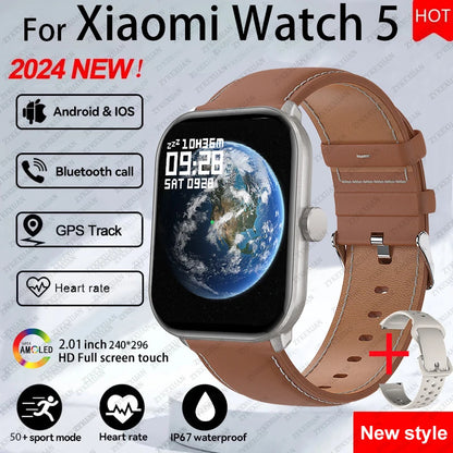 Xiaomi Watch 5 Global Version Men Women HD AMOLED Screen Heart Rate Bluetooth Call GPS Track Waterproof Sports Smart Watch