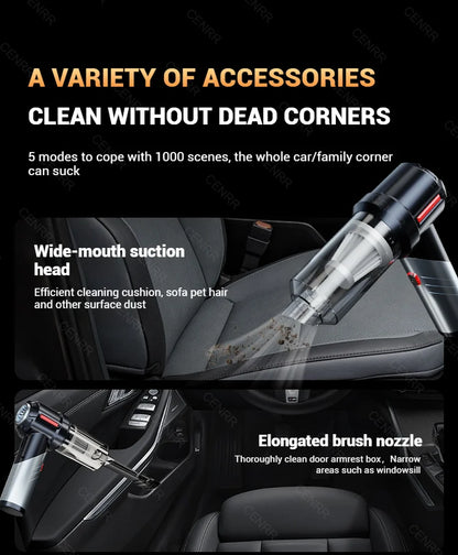 CENRR Car Vacuum Cleaner Mini 998000PA Powerful Cordless Portable Vacuum Cleaner for Home Appliance Handheld Blower Car Cleaner