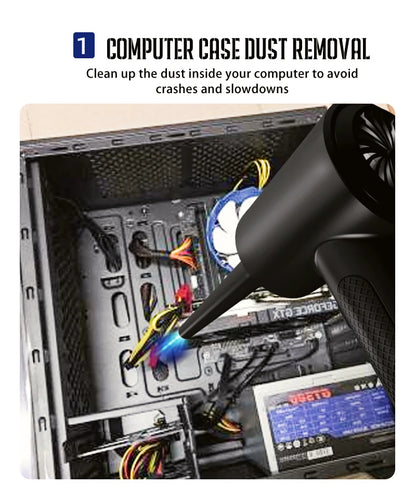 Protable Air Duster for Computer Cleaning 51000RPM Cordless Compressed Air Blower with LED Light for PC computers Keyboard Clean