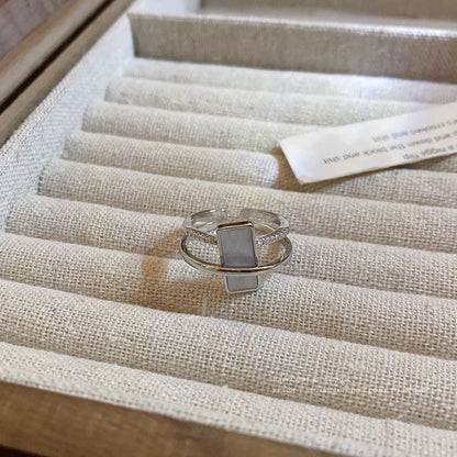 New Trendy Two-color Black Heart Rings For Women Minimalist Aesthetic Drop Of Oil Open Rings Female Metal Punk Party Jewelry