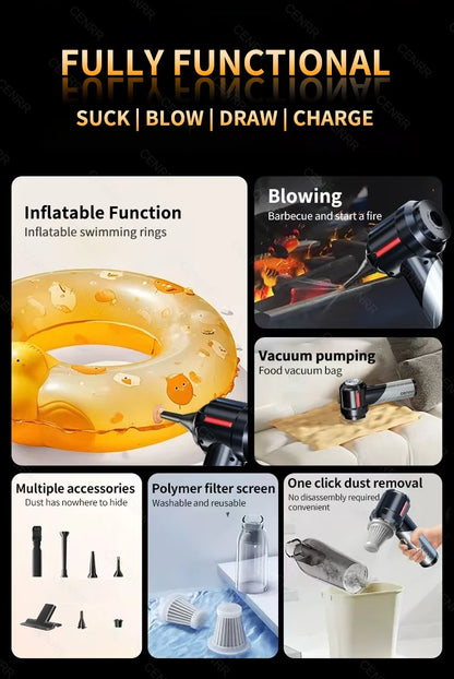 CENRR Car Vacuum Cleaner Mini 998000PA Powerful Cordless Portable Vacuum Cleaner for Home Appliance Handheld Blower Car Cleaner