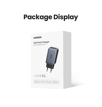 UGREEN 65W GaN Charger Quick Charge 4.0 3.0 USB C Charger for iPhone 16 15 14 Pro Max Laptop Macbook Air Tablet PD Fast Charger