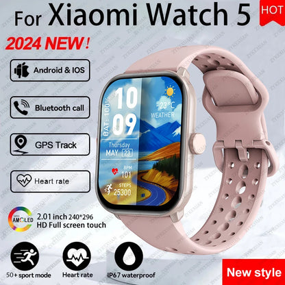 Xiaomi Watch 5 Global Version Men Women HD AMOLED Screen Heart Rate Bluetooth Call GPS Track Waterproof Sports Smart Watch