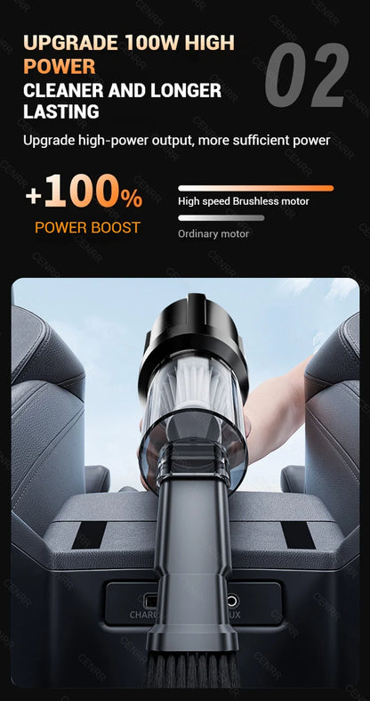 CENRR Car Vacuum Cleaner Mini 998000PA Powerful Cordless Portable Vacuum Cleaner for Home Appliance Handheld Blower Car Cleaner