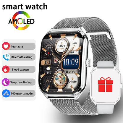 New Ultra Thin Smart Watch men 1.96" AMOLED 360*360 HD Pixel Display Always Show Time Call Reminder Smartwatch Ladies For huawei