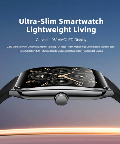 New Ultra Thin Smart Watch men 1.96" AMOLED 360*360 HD Pixel Display Always Show Time Call Reminder Smartwatch Ladies For huawei