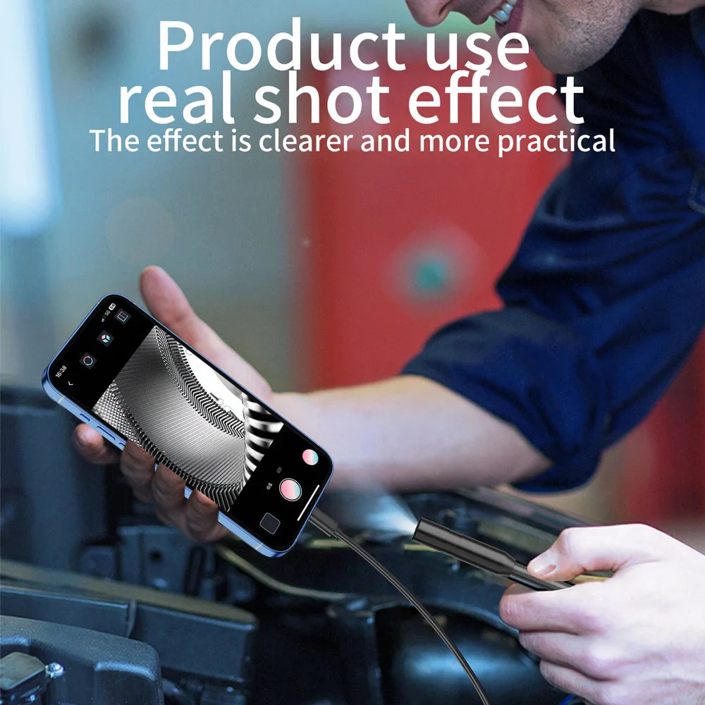 Industrial Endoscope Camera for iOS System HD 960P Waterproof Inspection Sewer Borescope Camera for Checking Car