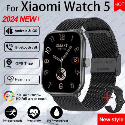 Xiaomi Watch 5 Global Version Men Women HD AMOLED Screen Heart Rate Bluetooth Call GPS Track Waterproof Sports Smart Watch