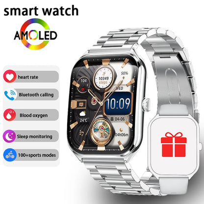 New Ultra Thin Smart Watch men 1.96" AMOLED 360*360 HD Pixel Display Always Show Time Call Reminder Smartwatch Ladies For huawei