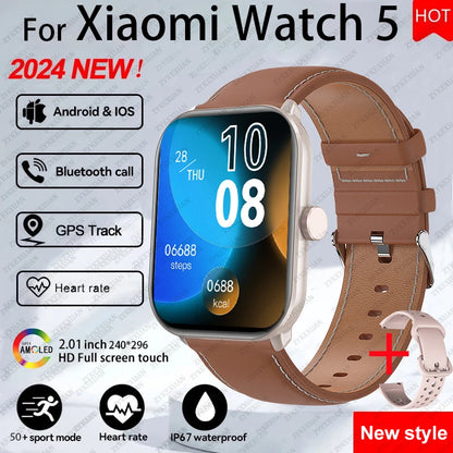 Xiaomi Watch 5 Global Version Men Women HD AMOLED Screen Heart Rate Bluetooth Call GPS Track Waterproof Sports Smart Watch