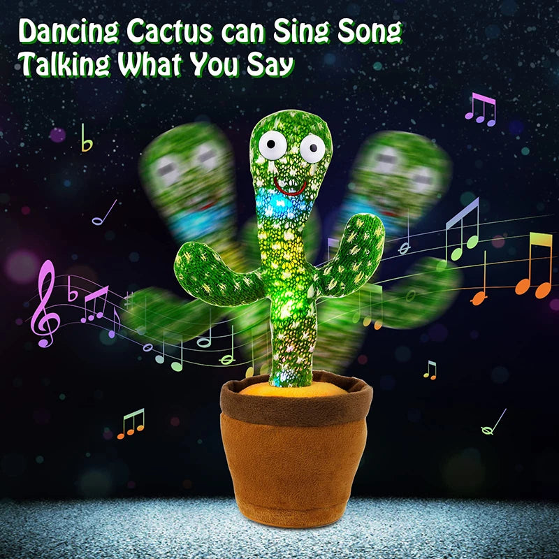 Talking Cactus Baby Toy Dancing Cactus Repeats What You say for Kids with English Songs Dancing Toy for Gift Toddle Girls Boys