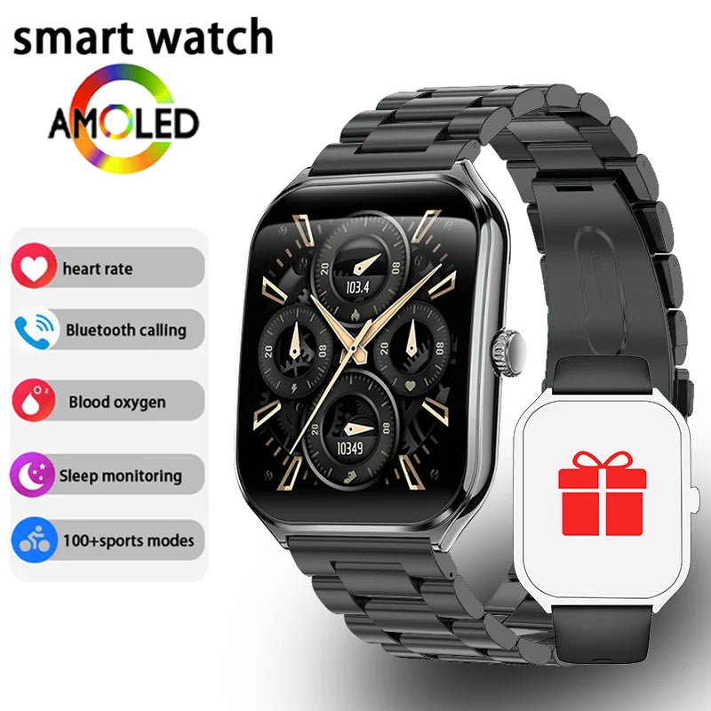 New Ultra Thin Smart Watch men 1.96" AMOLED 360*360 HD Pixel Display Always Show Time Call Reminder Smartwatch Ladies For huawei