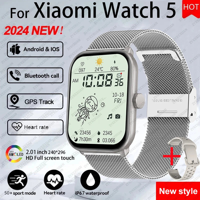 Xiaomi Watch 5 Global Version Men Women HD AMOLED Screen Heart Rate Bluetooth Call GPS Track Waterproof Sports Smart Watch